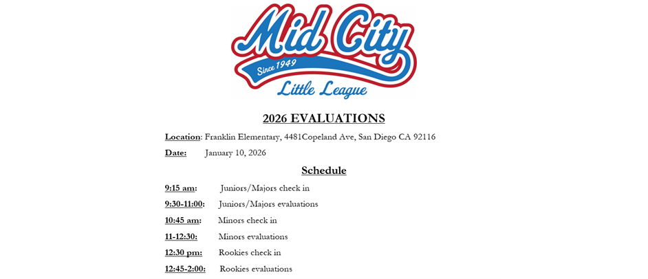 Evaluations January 10 at Franklin Elementary